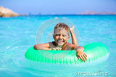 Boy playing in the sea Stock Photo