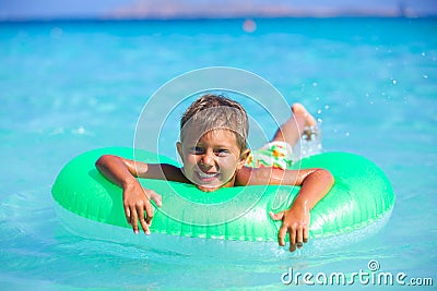 Boy playing in the sea Stock Photo