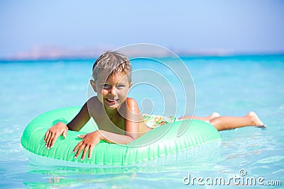 Boy playing in the sea Stock Photo