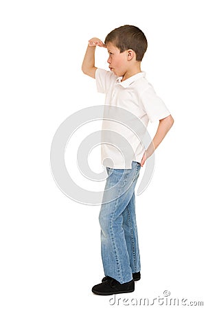 Boy posing on white Stock Photo