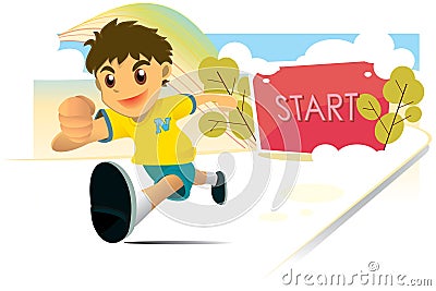 Boy Running Stock Photo