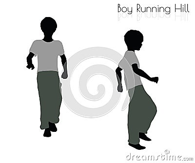 Boy in Running pose on white background Vector Illustration