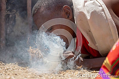 Samburu, Kenya/Africa - 10.05.2014: Masai warrior Editorial Stock Photo