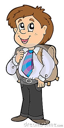 Boy in school uniform Vector Illustration