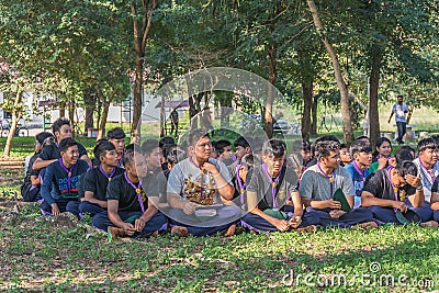 Boy scouts outdoor activities Editorial Stock Photo