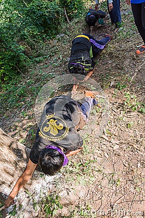 Boy scouts outdoor activities Editorial Stock Photo