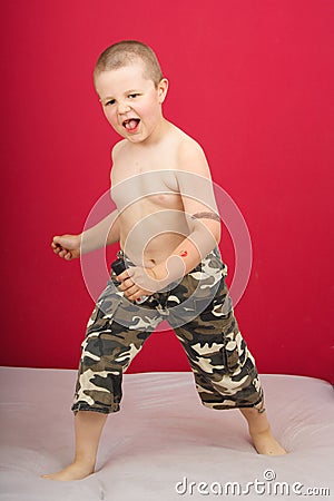 Boy Sings Stock Photo