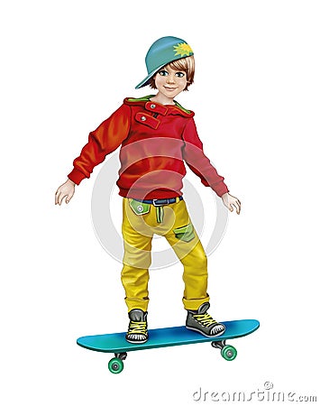 The boy on a skateboard Stock Photo