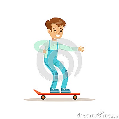 Boy On Skateboard, Traditional Male Kid Role Expected Classic Behavior Illustration Vector Illustration