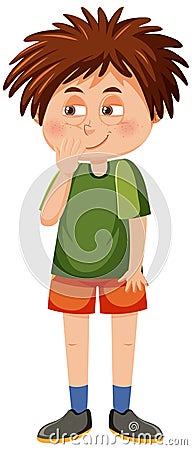 A boy with smirking face Vector Illustration