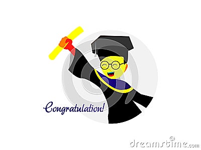 Boy standing with diploma, graduating university, receiving diploma and degree Stock Photo