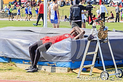 Boy Exhausted After 1600 Meter Heat at Invitational Editorial Stock Photo