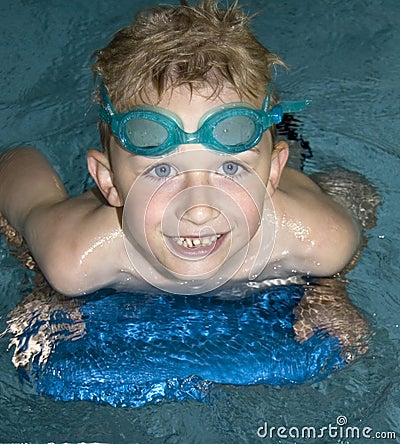 Boy Swimming Stock Photo