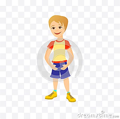 boy teenanger character illustration on white background Vector Illustration