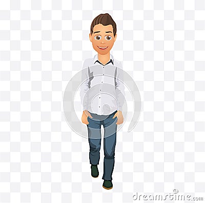 boy teenanger character illustration on white background Vector Illustration