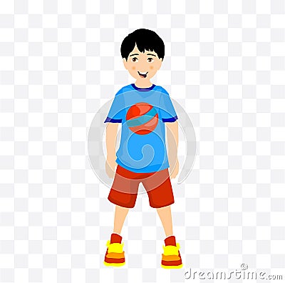 boy teenanger character illustration on white background Vector Illustration