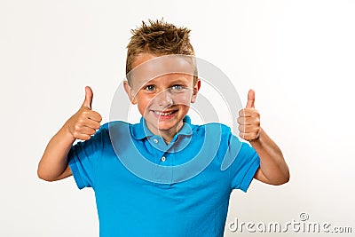 Boy with thumbs up Stock Photo