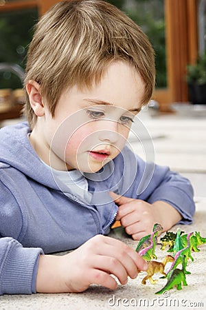 Boy with toys Stock Photo