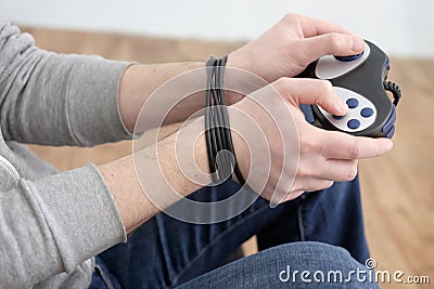 Boy videogame addiction Stock Photo