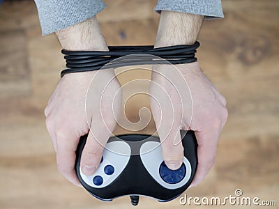 Boy videogame addiction Stock Photo