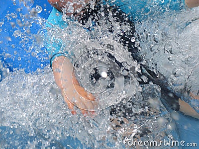 Boy on Waterslide Stock Photo