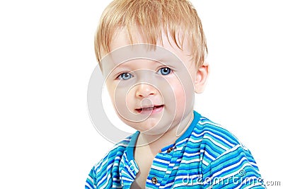 Boy on white background Stock Photo