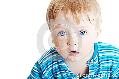 Boy on white background Stock Photo