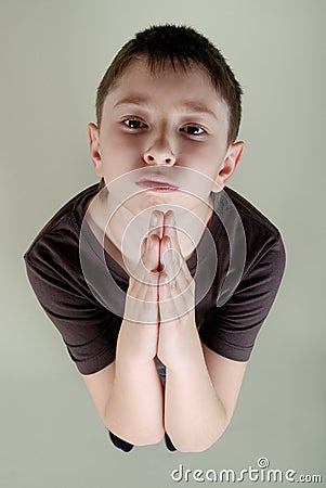 Boy who prays Stock Photo