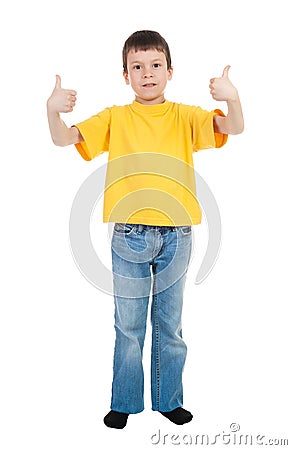Boy in yellow shirt Stock Photo