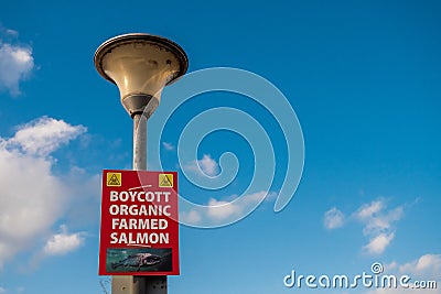 Boycott organic farmed sign Editorial Stock Photo