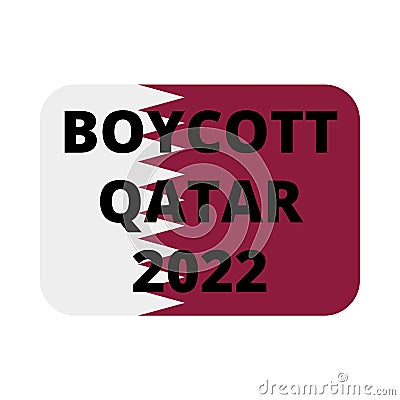 Boycott Qatar 2022 symbol icon Cartoon Illustration