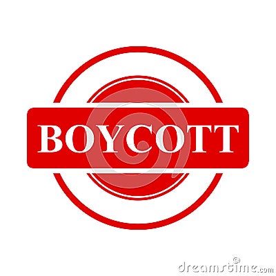 boycott, simple vector red simple circle vector rubber stamp effect Stock Photo