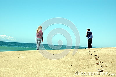 Boyfriend taking picture Stock Photo