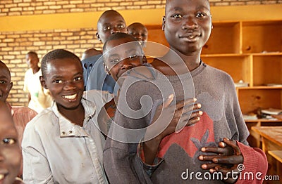 Boys in a classroom in Rwanda. Editorial Stock Photo