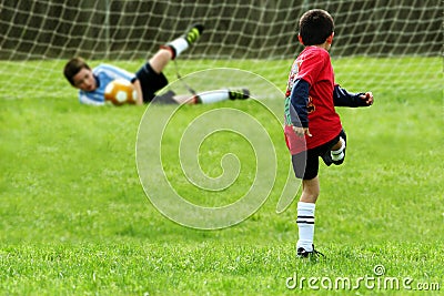 Boys Playing Soccer Stock Photo