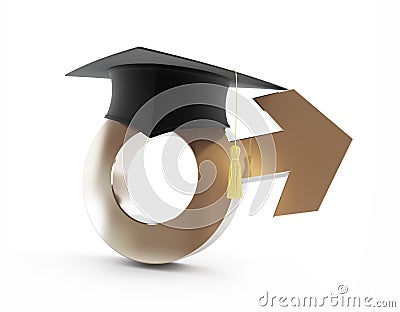 Boys' school. graduation cap, sign me Stock Photo