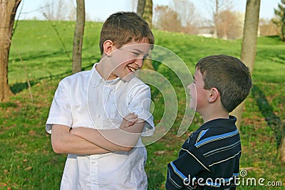 Boys Talking Stock Photo