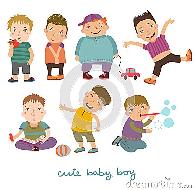 Boys vector set Vector Illustration