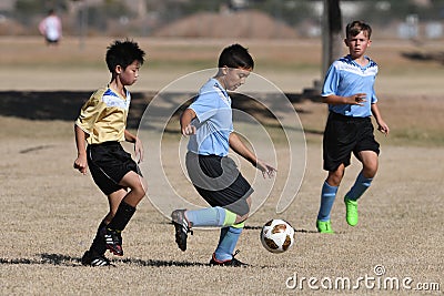 Boys Youth Soccer Action. Editorial Stock Photo