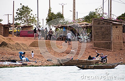 Bozo village outside Bamako, Mali Editorial Stock Photo