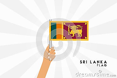 Vector cartoon illustration of human hands hold Sri Lanka flag Cartoon Illustration