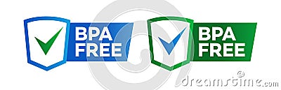 BPA free certificate label -no phthalates Vector Illustration