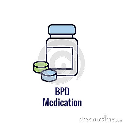 BPD - Borderline Personality Disorder icon showing mental illness design Vector Illustration