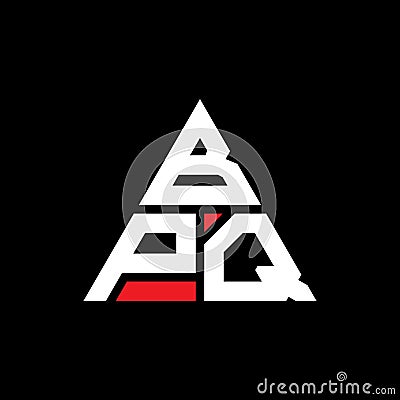 BPQ triangle letter logo design with triangle shape. BPQ triangle logo design monogram. BPQ triangle vector logo template with red Vector Illustration