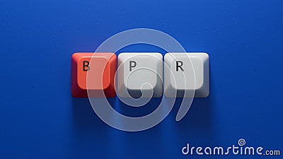 BPR - Business process reengineering - acronym on Computer keyboard keys. BPR , acronym on Computer keyboard keys. Stock Photo