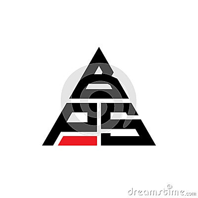BPS triangle letter logo design with triangle shape. BPS triangle logo design monogram. BPS triangle vector logo template with red Vector Illustration