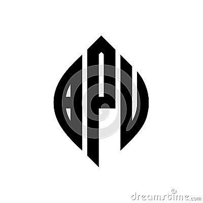 BPU circle letter logo design with circle and ellipse shape. BPU ellipse letters with typographic style. The three initials form a Vector Illustration