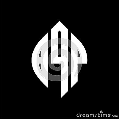 BQP circle letter logo design with circle and ellipse shape. BQP ellipse letters with typographic style. The three initials form a Vector Illustration