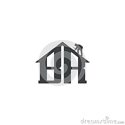 BR Monogram for Real estate and roofing Vector Illustration