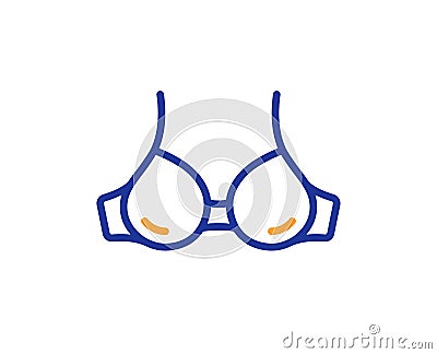 Bra brassiere line icon. Breast lingerie sign. Vector Vector Illustration